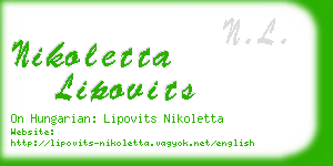 nikoletta lipovits business card